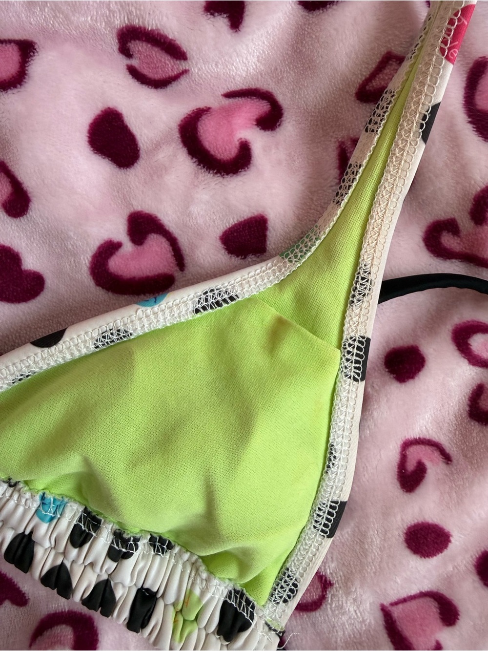 Hurley White Polka Dot Bikini with Black Trim and Neon Accents - Picture 7 of 8